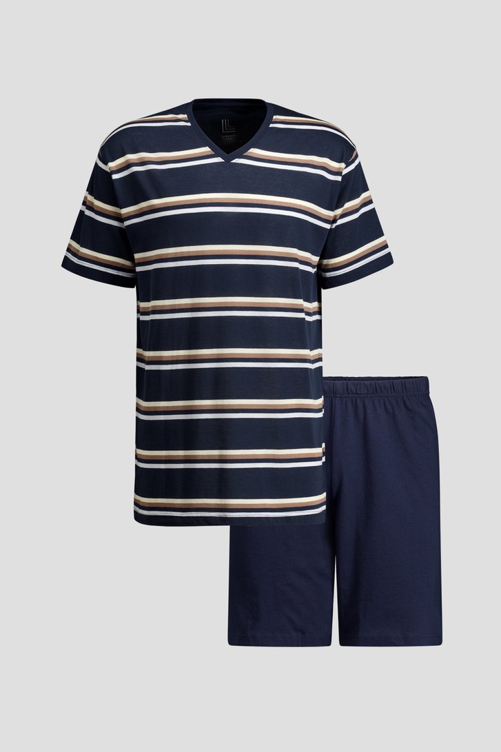 Productfoto 1 van Donkerblauwe pyjama met T-shirt en short door Liberty Island voor Heren