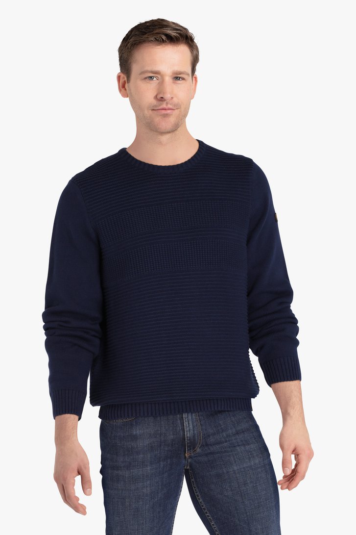 Donkerblauwe trui met patroon van Ravøtt voor Heren