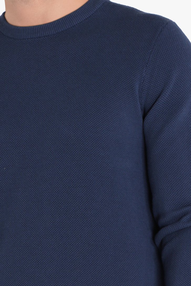 Donkerblauwe trui met ronde hals van Ravøtt voor Heren