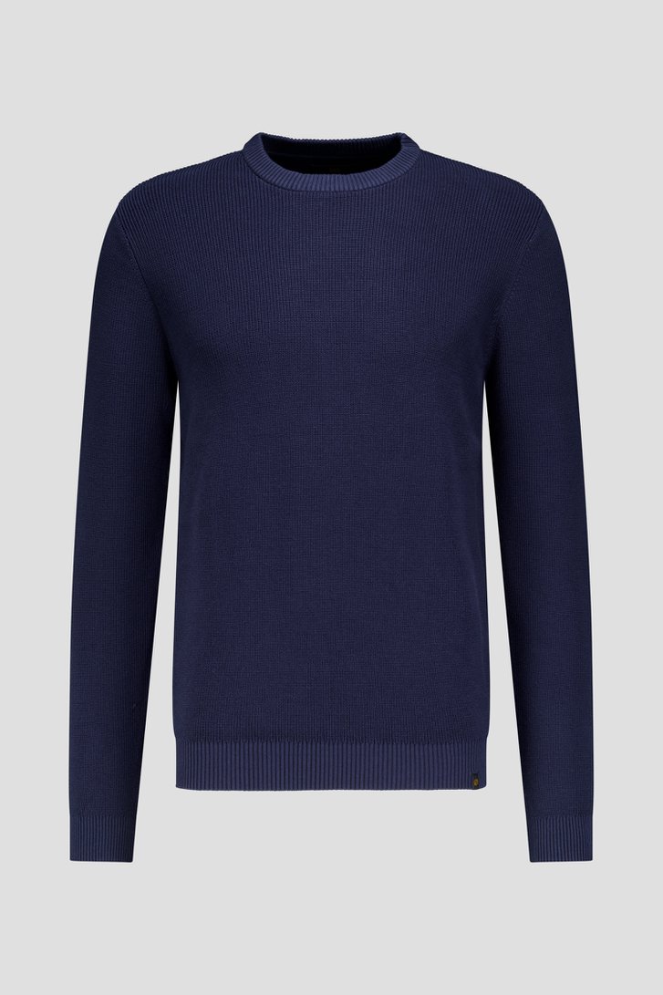 Productfoto 1 van Donkerblauwe trui met ronde hals door Ravøtt voor Heren