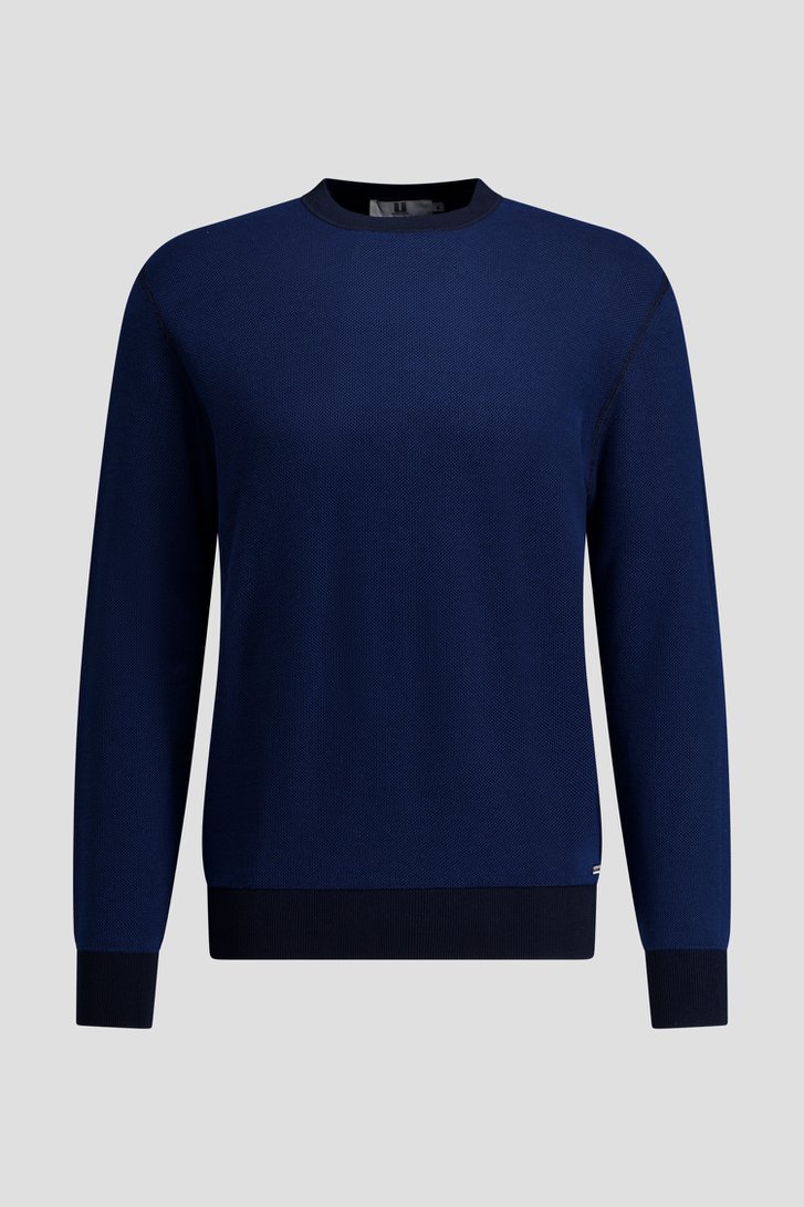 Productfoto 1 van Donkerblauwe trui met ronde hals  door Upper East voor Heren