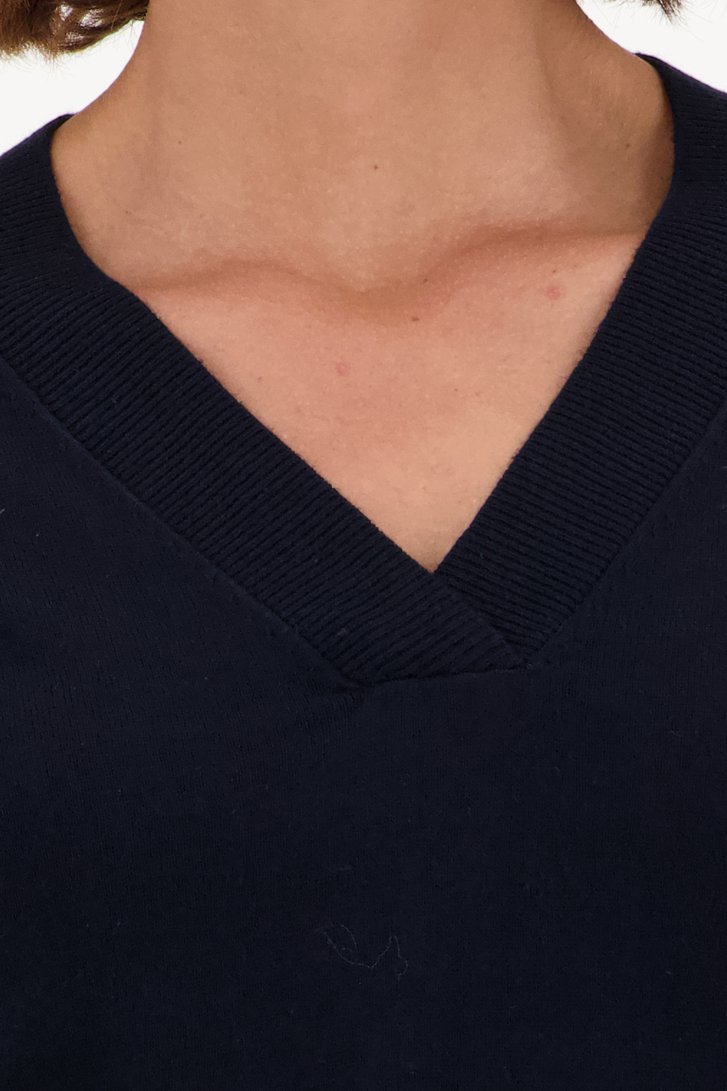 Donkerblauwe trui met V-hals van Claude Arielle voor Dames
