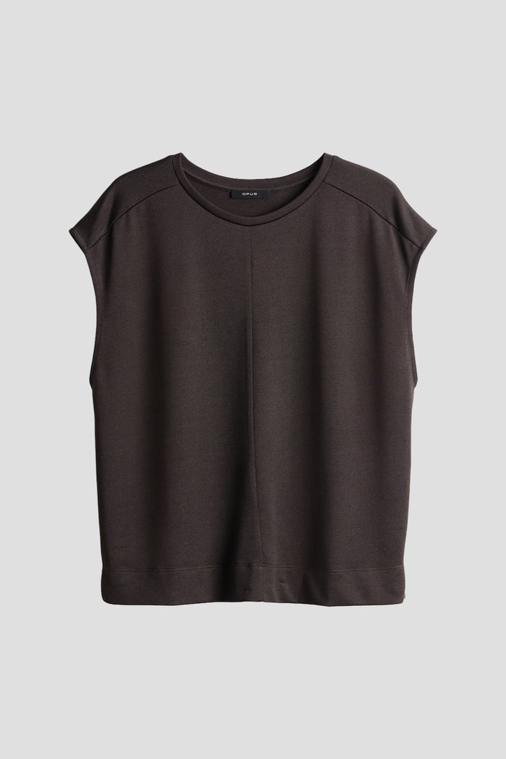 Productfoto 1 van Donkerbruin T-shirt met ronde hals door Opus voor Dames