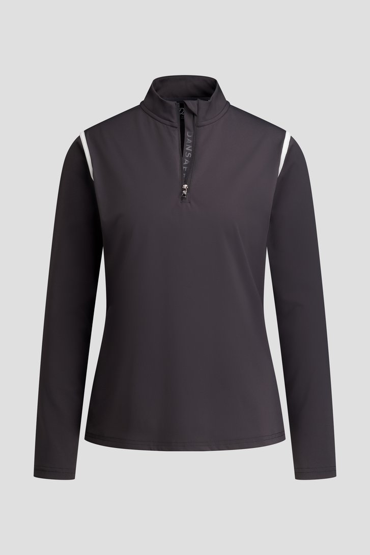 Productfoto 1 van Donkergrijs golftruitje met lange mouwen  door Dansaert Golf Club voor Dames