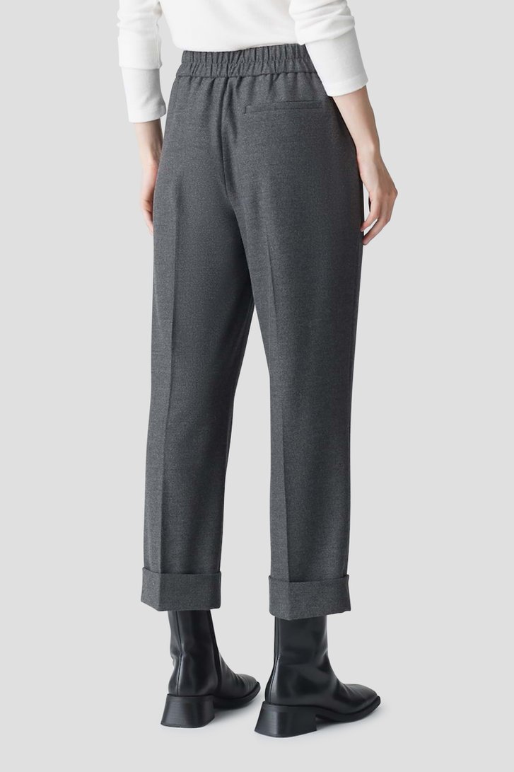 Donkergrijze fijngebreide broek van Opus voor Dames