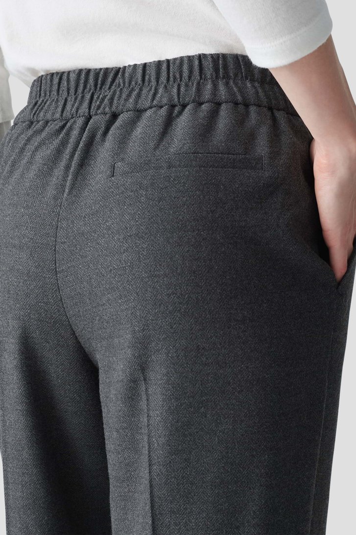 Donkergrijze fijngebreide broek van Opus voor Dames