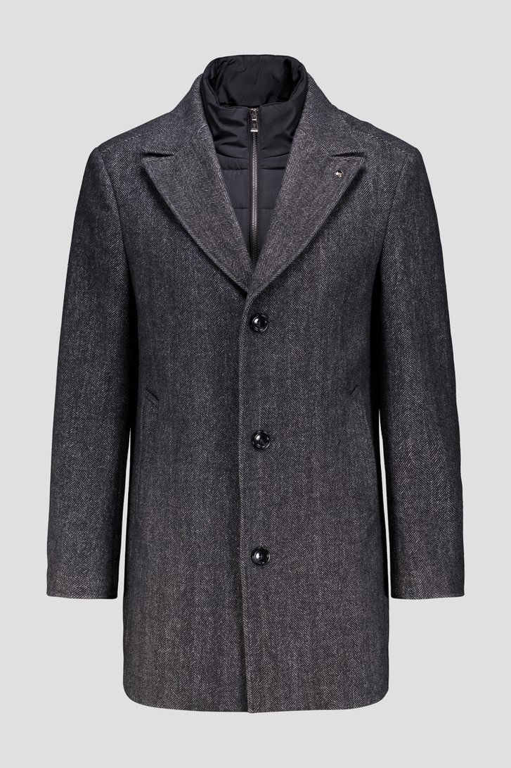 Productfoto 1 van Donkergrijze mantel in tweed door Dansaert Black voor Heren