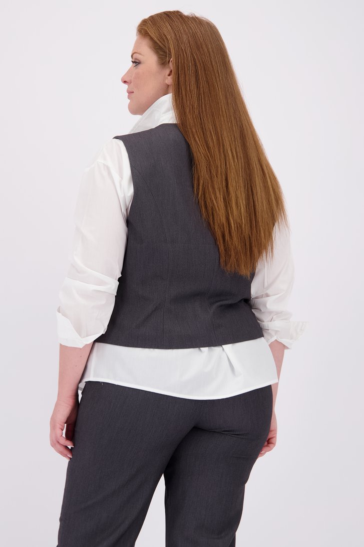 Achterkant van Donkergrijze mouwloze blazer door ONLY Carmakoma voor Dames