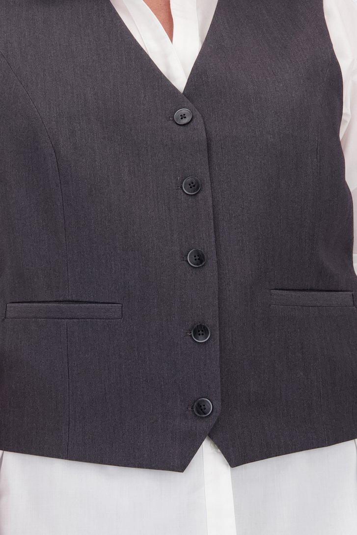 Detail van Donkergrijze mouwloze blazer door ONLY Carmakoma voor Dames