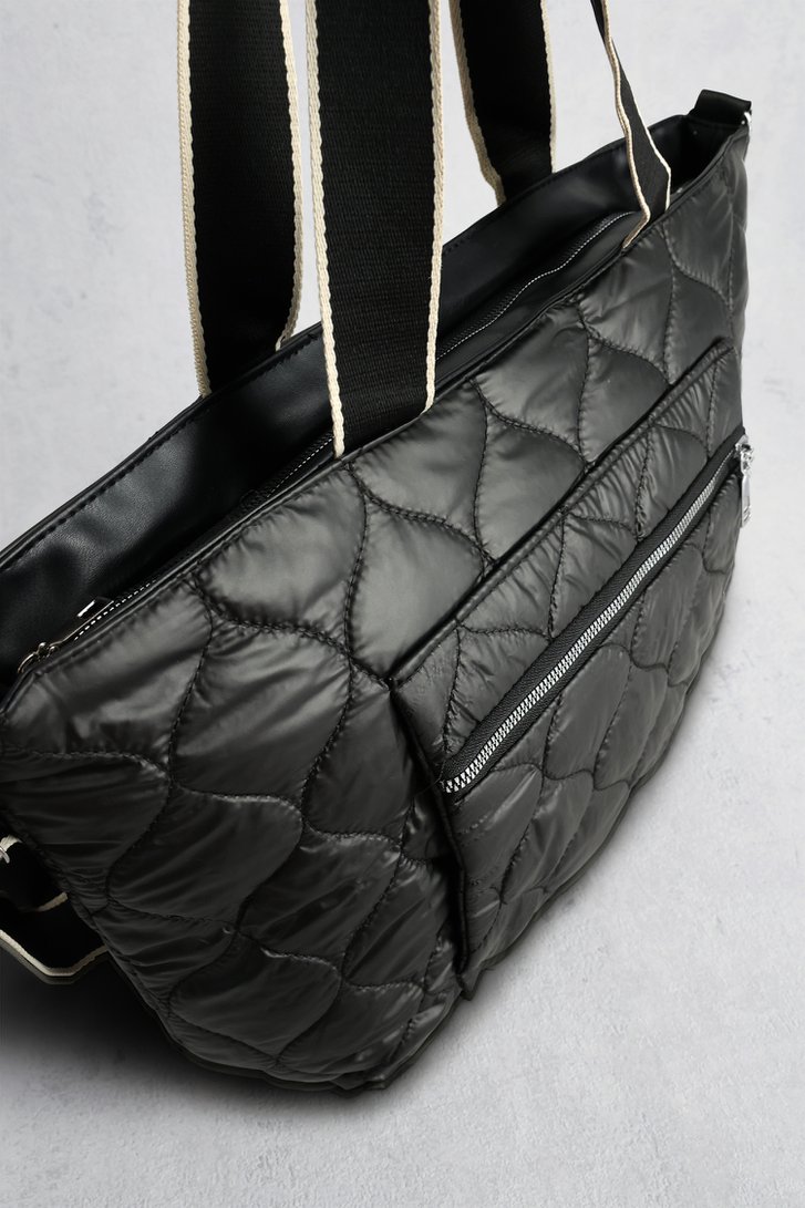 Productfoto 1 van Donkergrijze schoudertas met doorgestikt motief door Liberty Island voor Dames