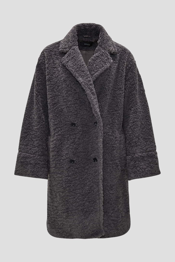 Donkergrijze teddy mantel van Opus voor Dames