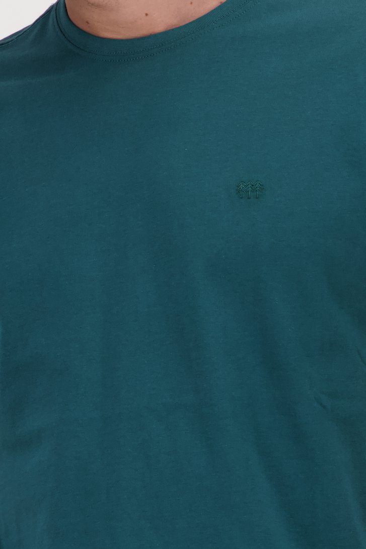 Donkergroen T-shirt met ronde hals van Ravøtt voor Heren