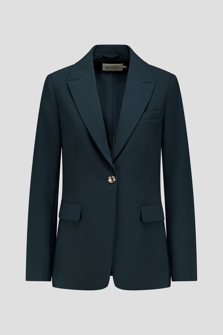Productfoto 1 van Donkergroene blazer met gouden detailknopen door D'Auvry voor Dames