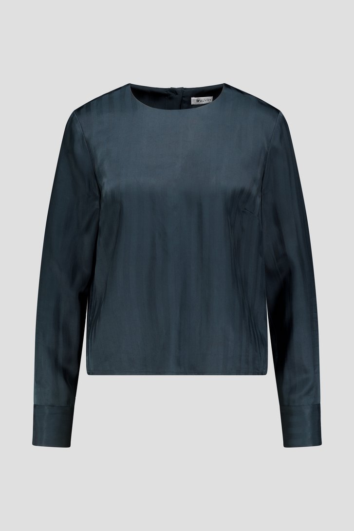 Productfoto 1 van Donkergroene blouse met subtiel gestreept motief door D'Auvry voor Dames