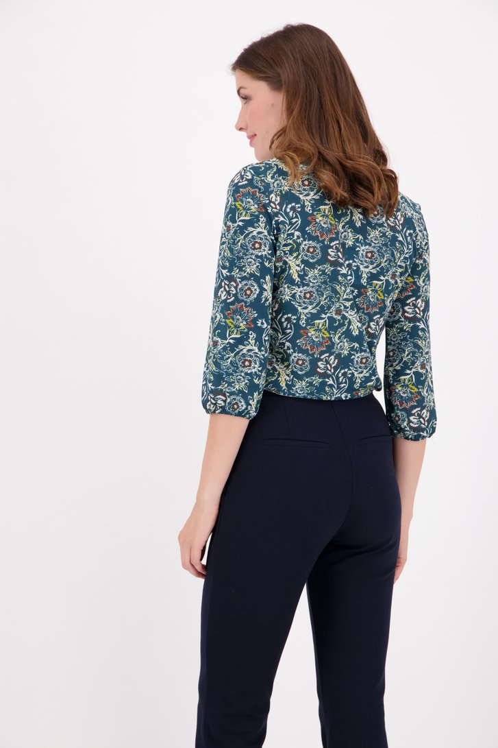 Donkergroene blouse met zijdelook van Diane Laury voor Dames