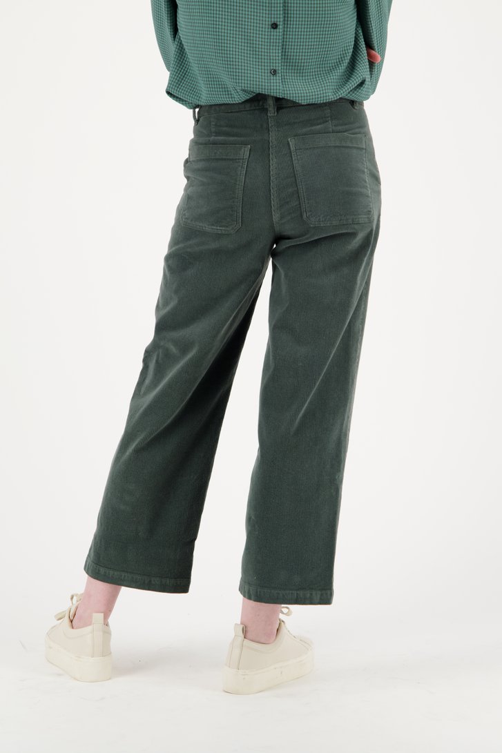 Donkergroene broek in corduroy - straight fit van Liberty Loving nature voor Dames