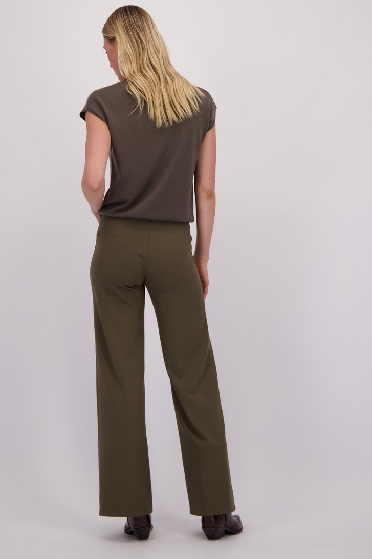 Achterkant van Donkergroene broek met naden - Straight fit door Liberty Island voor Dames