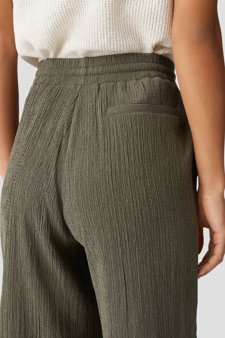 Donkergroene culotte met structuur - 7/8 lengte van Opus voor Dames