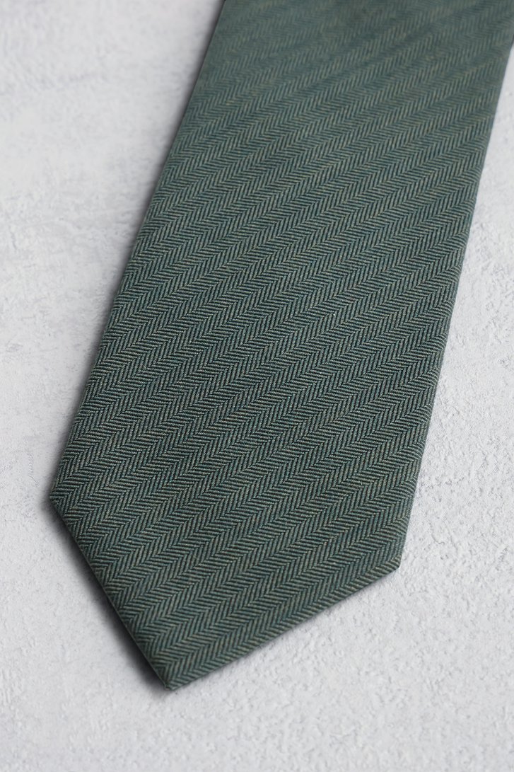 Productfoto 1 van Donkergroene gemêleerde das door Liberty Island voor Heren