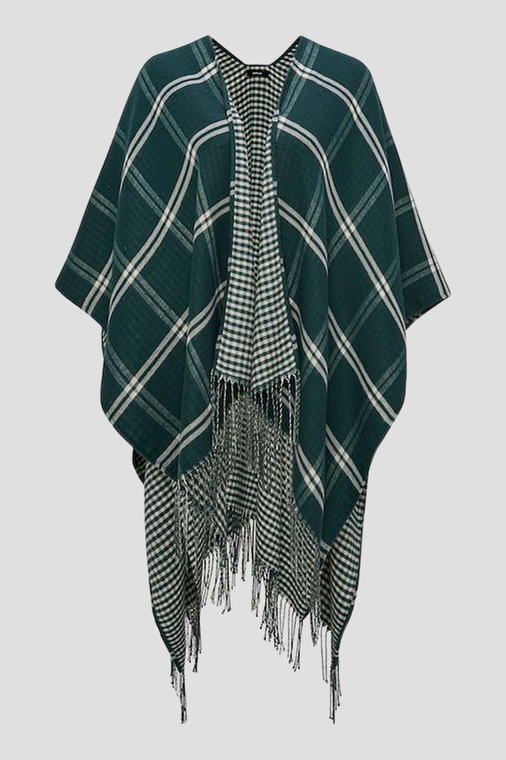 Donkergroene geruite cape van Opus voor Dames