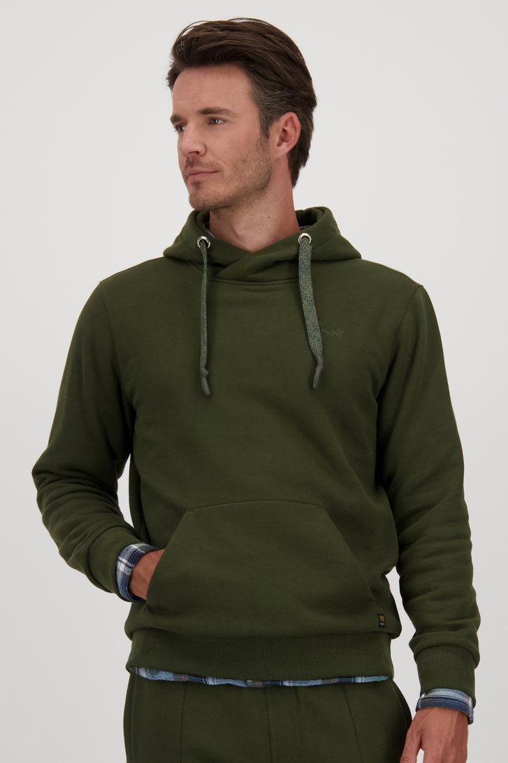 Donkergroene hoodie van Ravøtt voor Heren