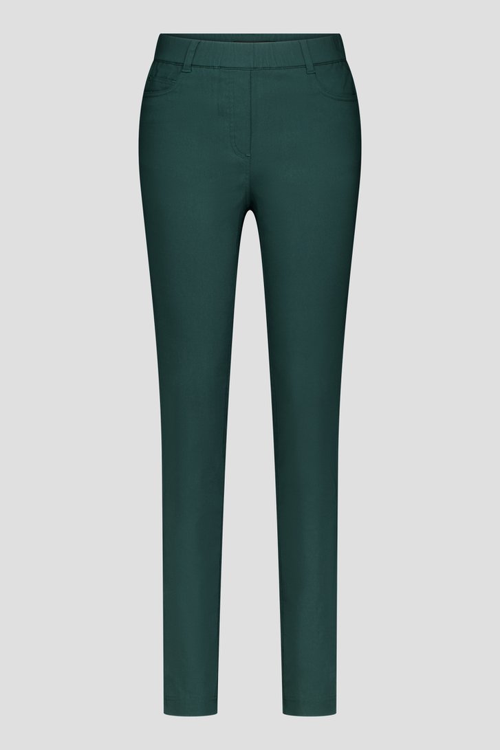 Donkergroene stretchbroek met elastische taille van Claude Arielle voor Dames