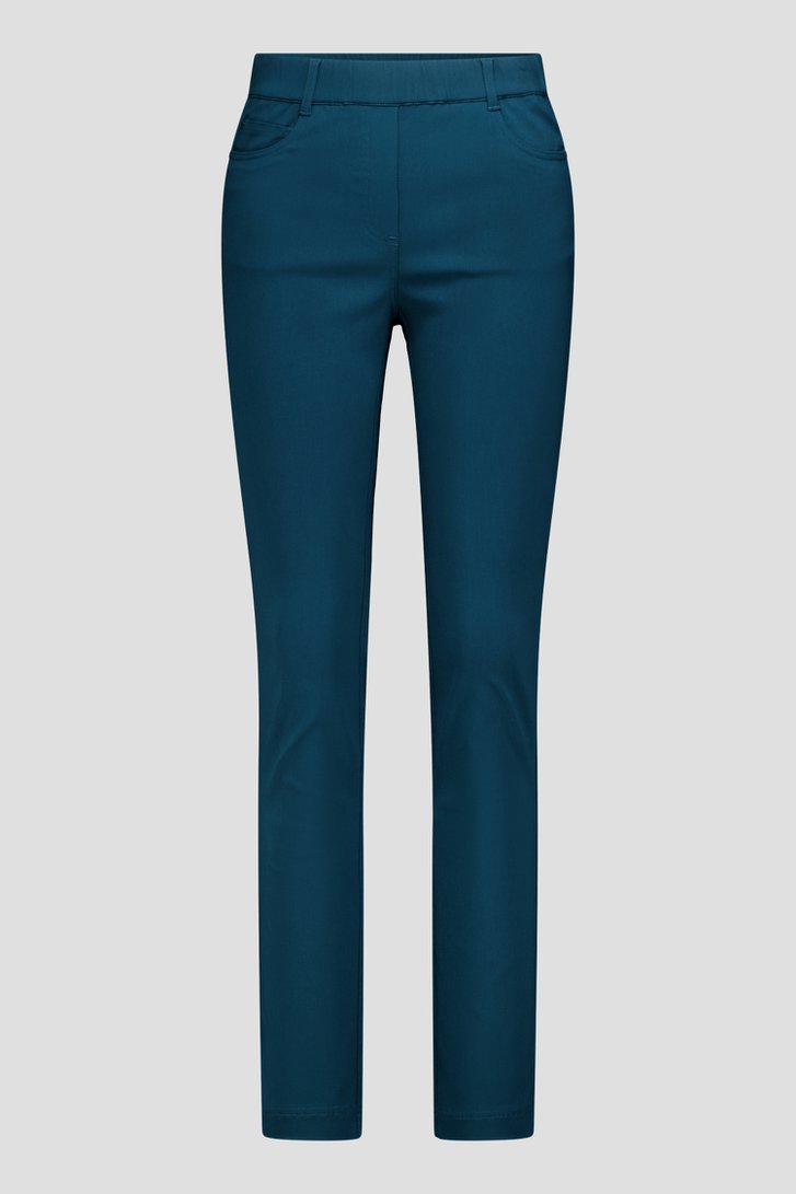 Productfoto 2 van Donkergroene stretchbroek met elastische taille  door Claude Arielle voor Dames