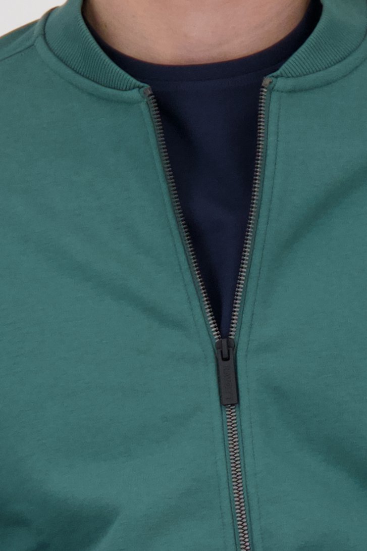 Donkergroene sweater met rits van Ravøtt voor Heren