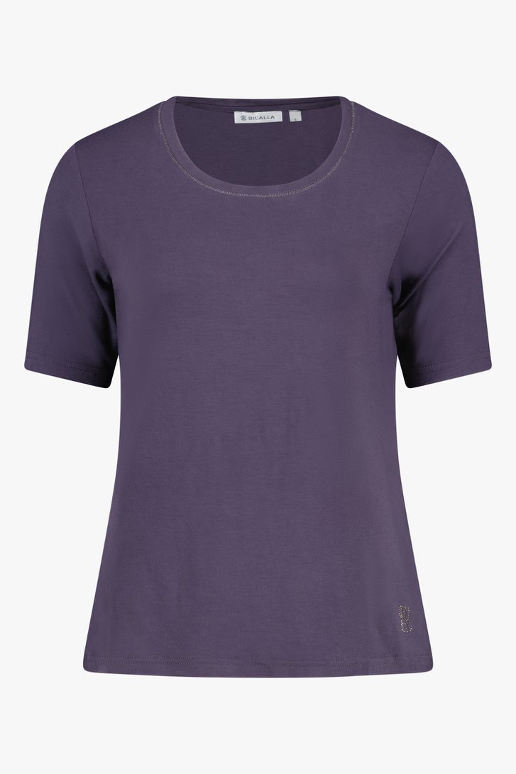 Donkerpaars T-shirt van Bicalla voor Dames
