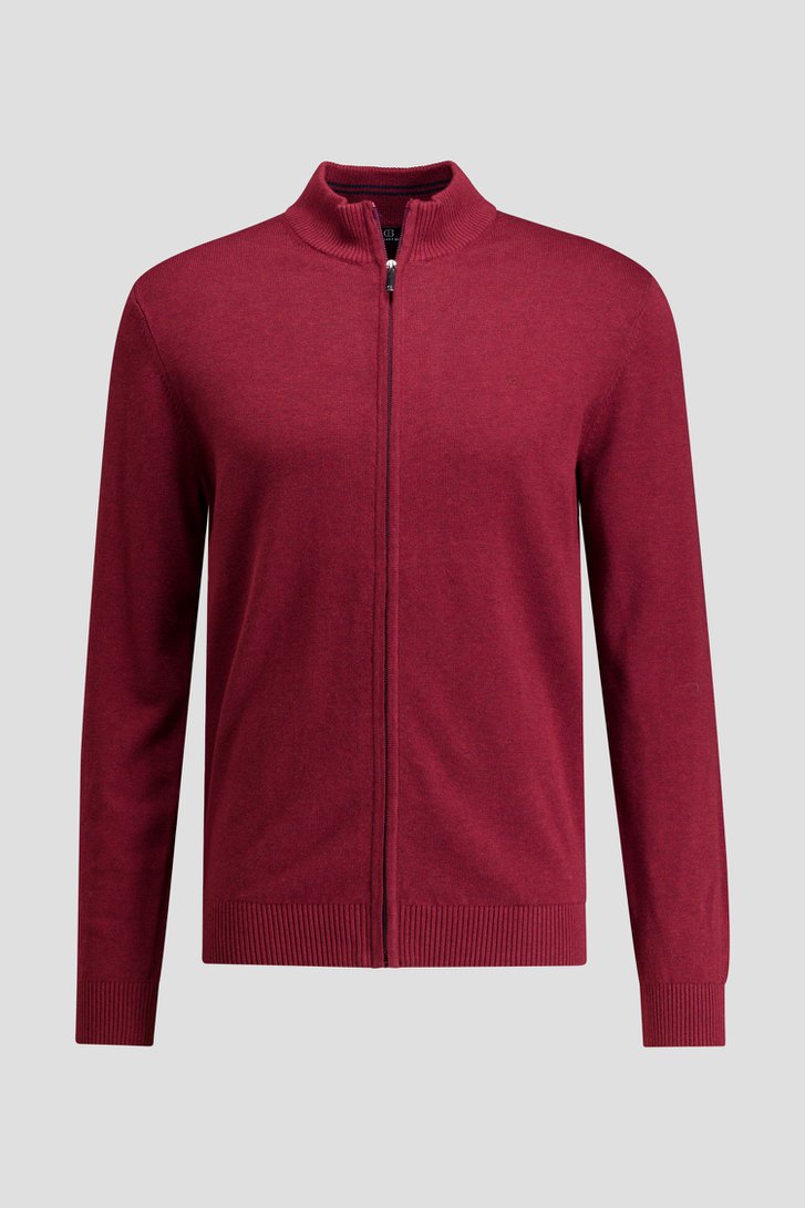 Productfoto 1 van Donkerrode cardigan met rits door Dansaert Blue voor Heren