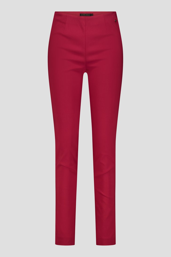 Productfoto 4 van Donkerrode slim fit broek door Claude Arielle voor Dames