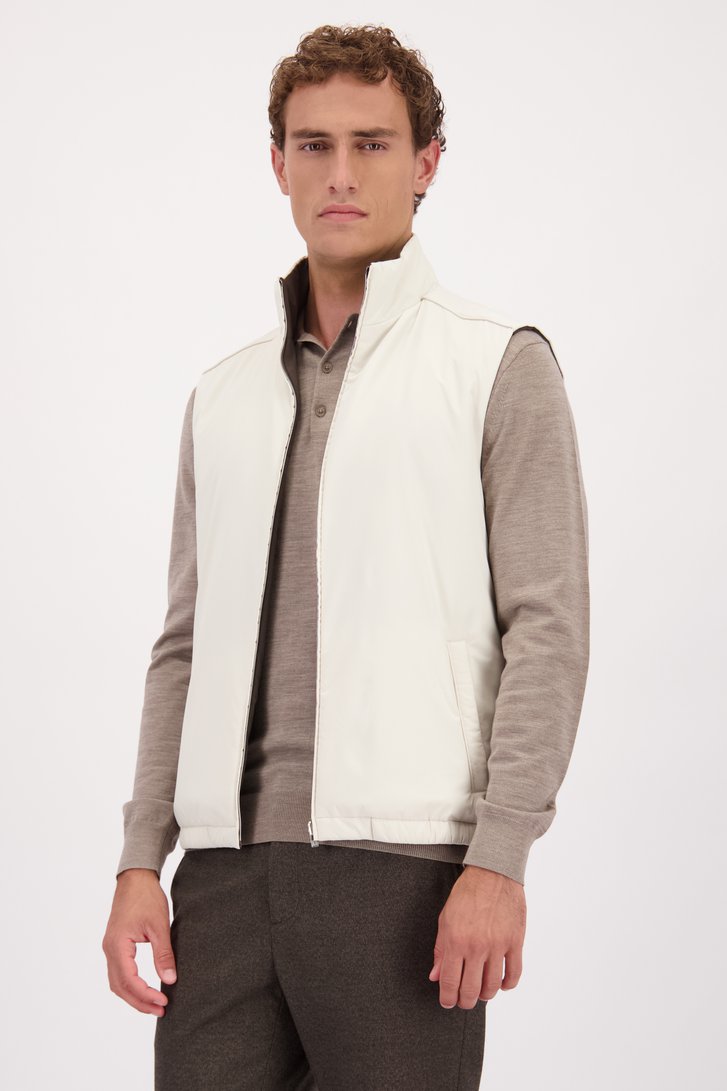 Détail de Doudoune sans manches beige déperlante de Upper East pour Hommes