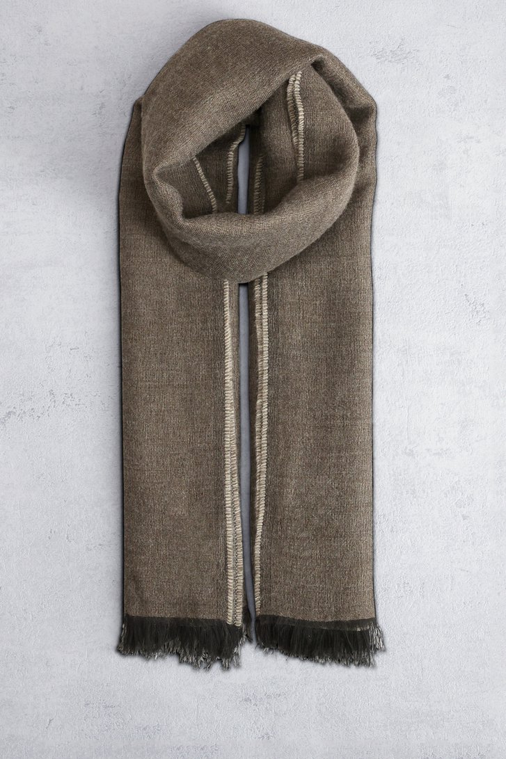 Voorkant van Dubbelzijdige sjaal taupe - bruin door Modeno voor Heren