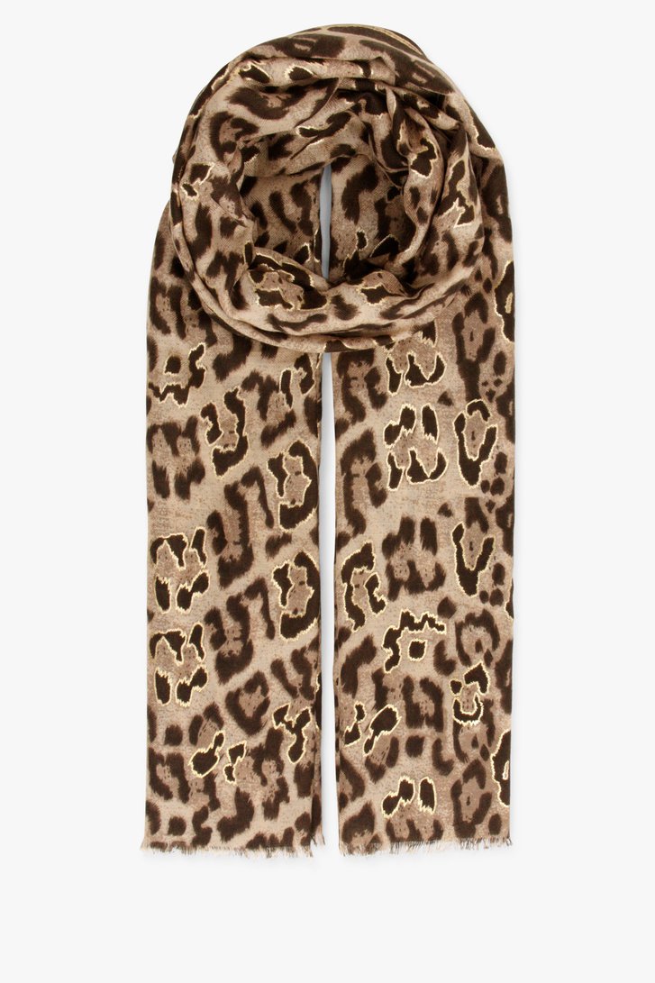 Écharpe beige à imprimé animalier	 de Liberty Island pour Femmes