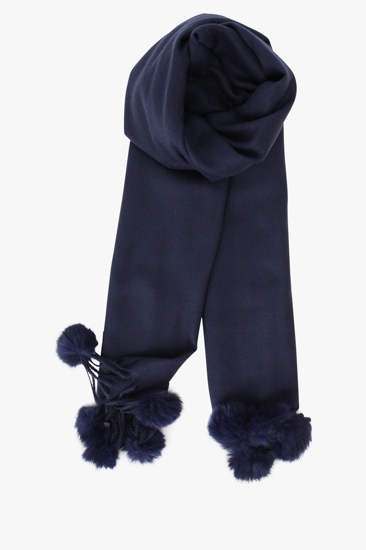 Echarpe bleu foncé avec pompons de Liberty Island pour Femmes