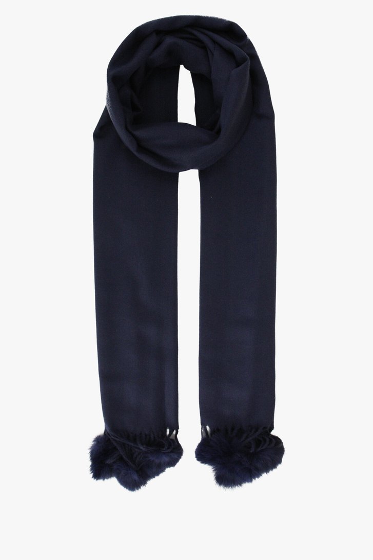 Echarpe bleu foncé avec pompons de Liberty Island pour Femmes