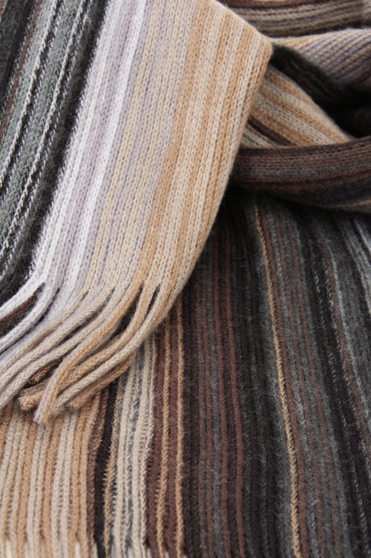 Écharpe côtelée dans les tons de brun et gris de Michaelis pour Hommes