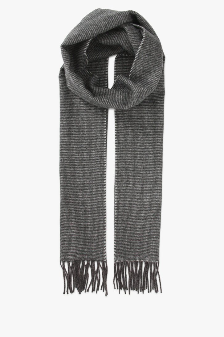 Écharpe d'hiver en gris clair et gris foncé de Michaelis pour Hommes