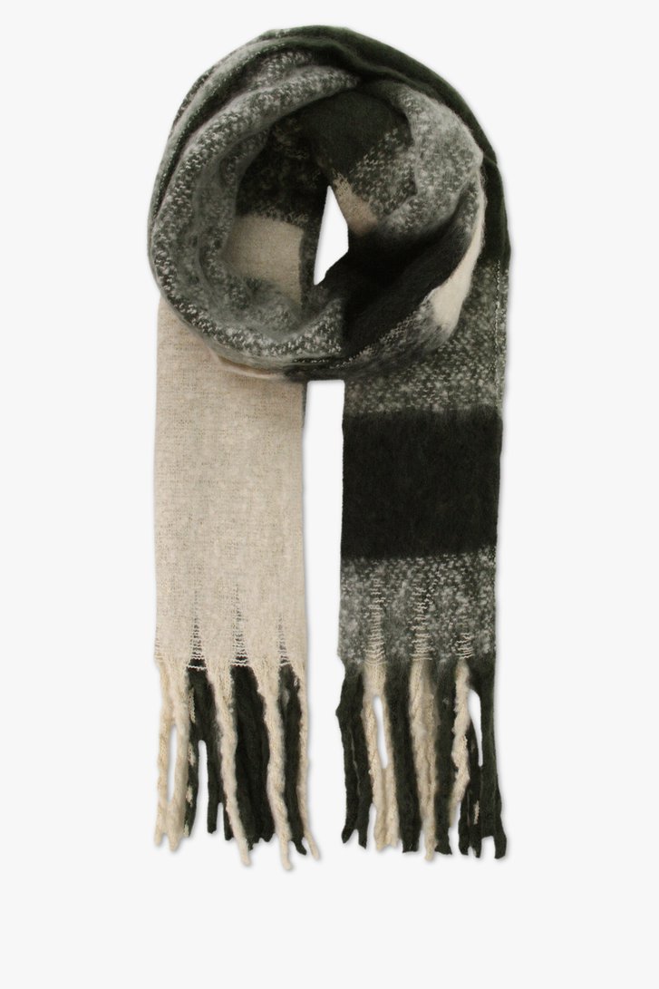 Écharpe d'hiver en kaki et écru de Liberty Island pour Femmes