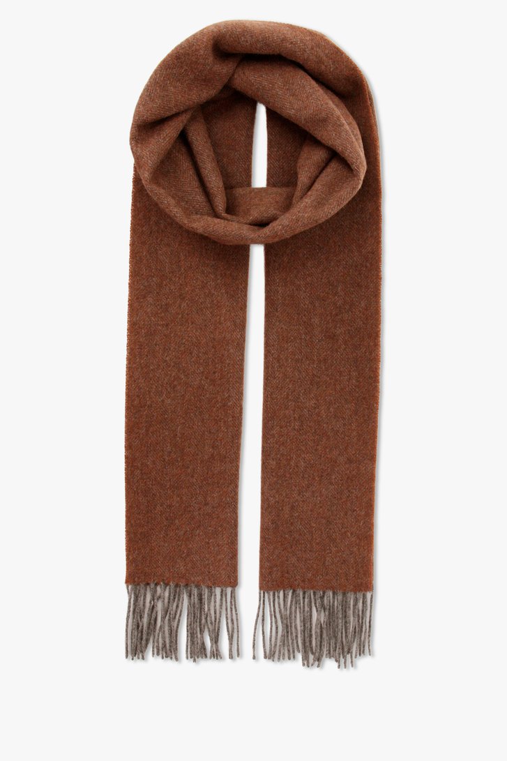 Écharpe en laine rouge-brun de Michaelis pour Hommes
