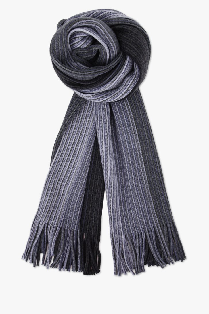 Écharpe en tricot côtelé bleu et gris de Michaelis pour Hommes