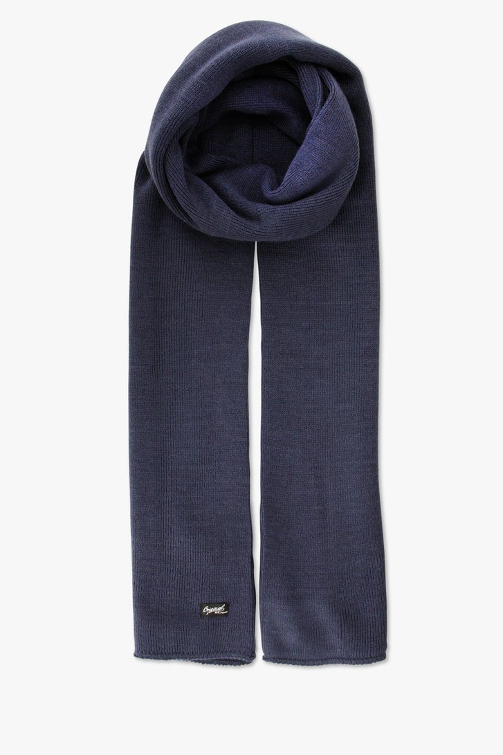 Écharpe en tricot côtelé bleu foncé de Jefferson pour Hommes