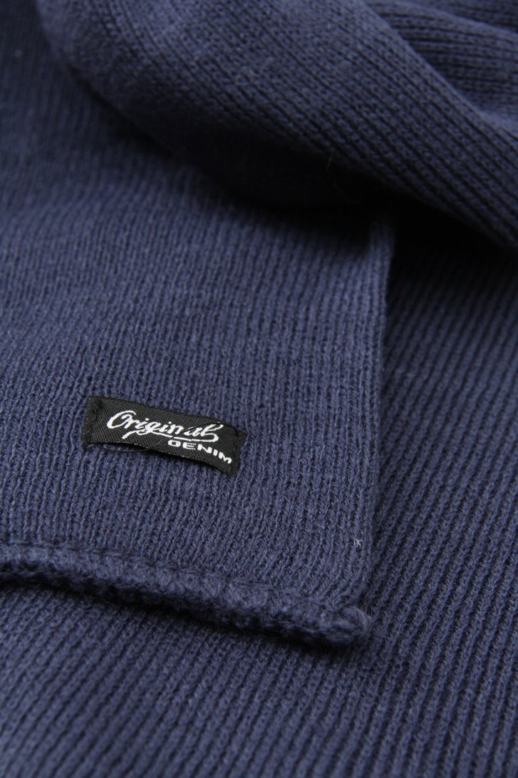 Écharpe en tricot côtelé bleu foncé de Jefferson pour Hommes