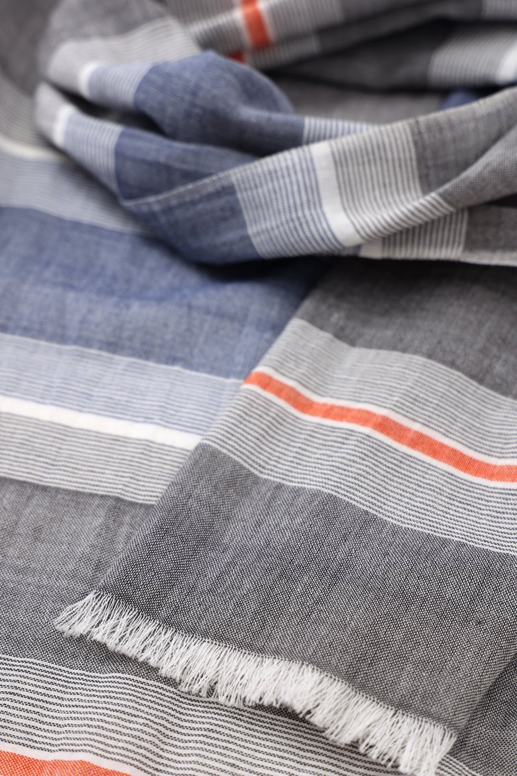 Echarpe fine grise à rayures de Dansaert Blue pour Hommes