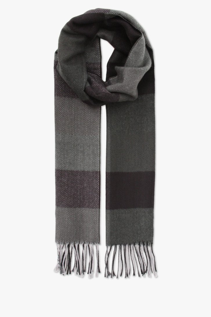 Écharpe gris-vert avec motif en damier de Michaelis pour Hommes