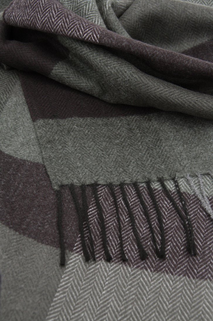 Écharpe gris-vert avec motif en damier de Michaelis pour Hommes