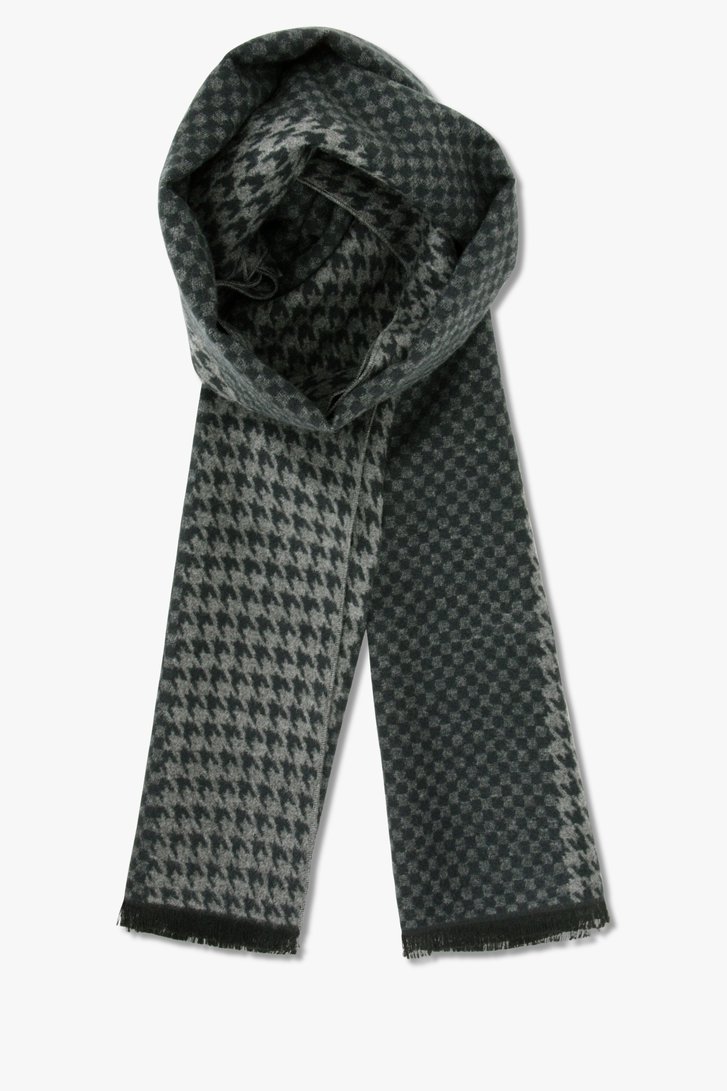 Écharpe grise avec motif pied-de-poule vert de Michaelis pour Hommes