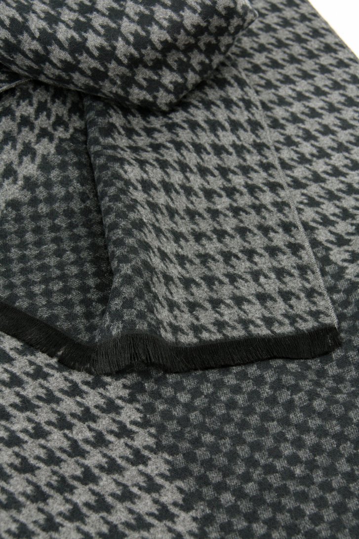 Écharpe grise avec motif pied-de-poule vert de Michaelis pour Hommes