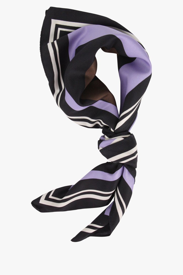 Echarpe imprimée en bleu, marron, écru et violet  de Opus pour Femmes