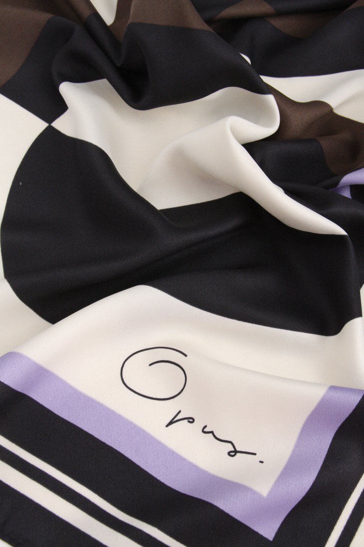 Echarpe imprimée en bleu, marron, écru et violet  de Opus pour Femmes